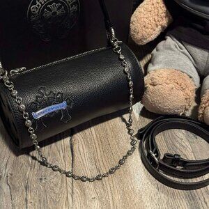 Chrome Heart Triple Leather Cross Patch Tube Bag